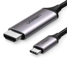 [ Ugreen 50571 ] Cáp USB type c Thunderbolt 3 ra HDMI 4K 60HZ đầu kim loại 2M màu đen MM142 20050571