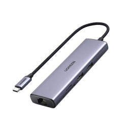 [ Ugreen 60515 ] 4K 60Hz Giga Lan 2xUsb3.0 + hdmi + card reader + PD bộ hub chuyển từ usb type c CM512 20060515