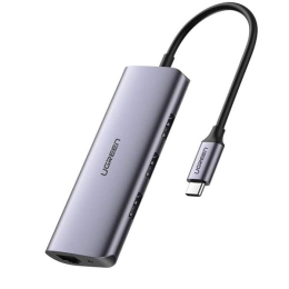 [Ugreen  60718] USB Type C Bộ chuyển đổi sang 3 cổng USB 3.0 và Giga Lan hỗ trợ nguồn micro usb CM252 20060718