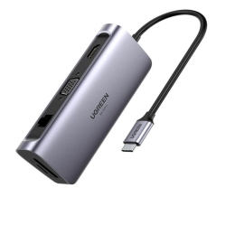 [ Ugreen 70490 ] 100W 9 trong 1 màu xám bộ chuyển USB type C to 3xUSB3.0 4K-HDMI VGA RJ45 SD-TF PD hỗ trợ PD 3.0 CM179 2