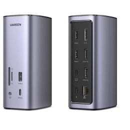 [ Ugreen 90325 ] Bộ chuyển đổi USB-C sang 3*USB 3.0+2*HDMI+1DP+RJ45+SD&TF&3,5mm CM555 20090325