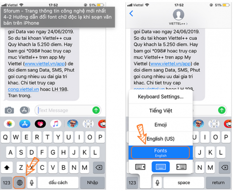 Sforum - Trang thông tin công nghệ mới nhất 4-2 Hướng dẫn đổi font chữ độc lạ khi soạn văn bản trên iPhone  